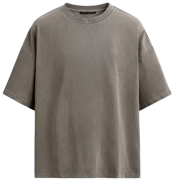 Gray crewneck T-shirt with short sleeves