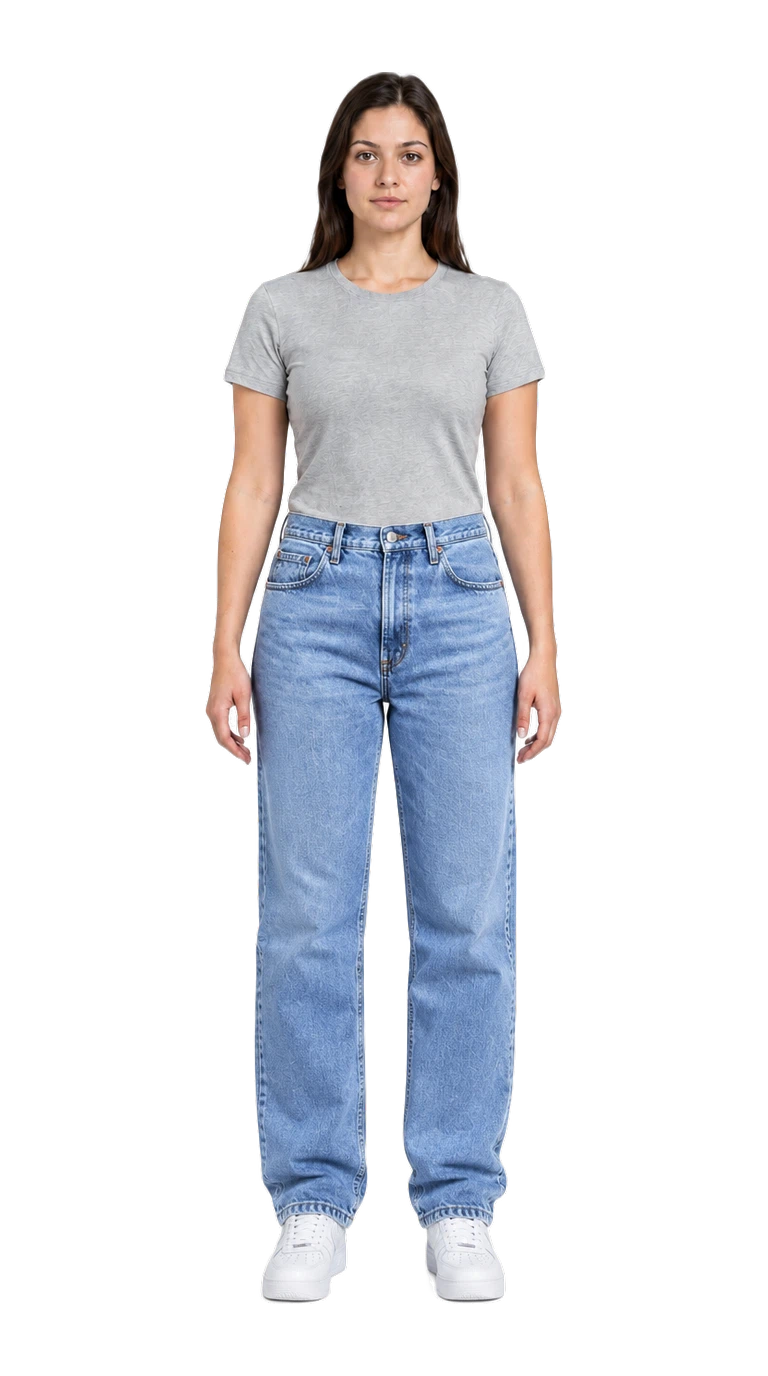 Actual nista output showing an inferred front view of jeans