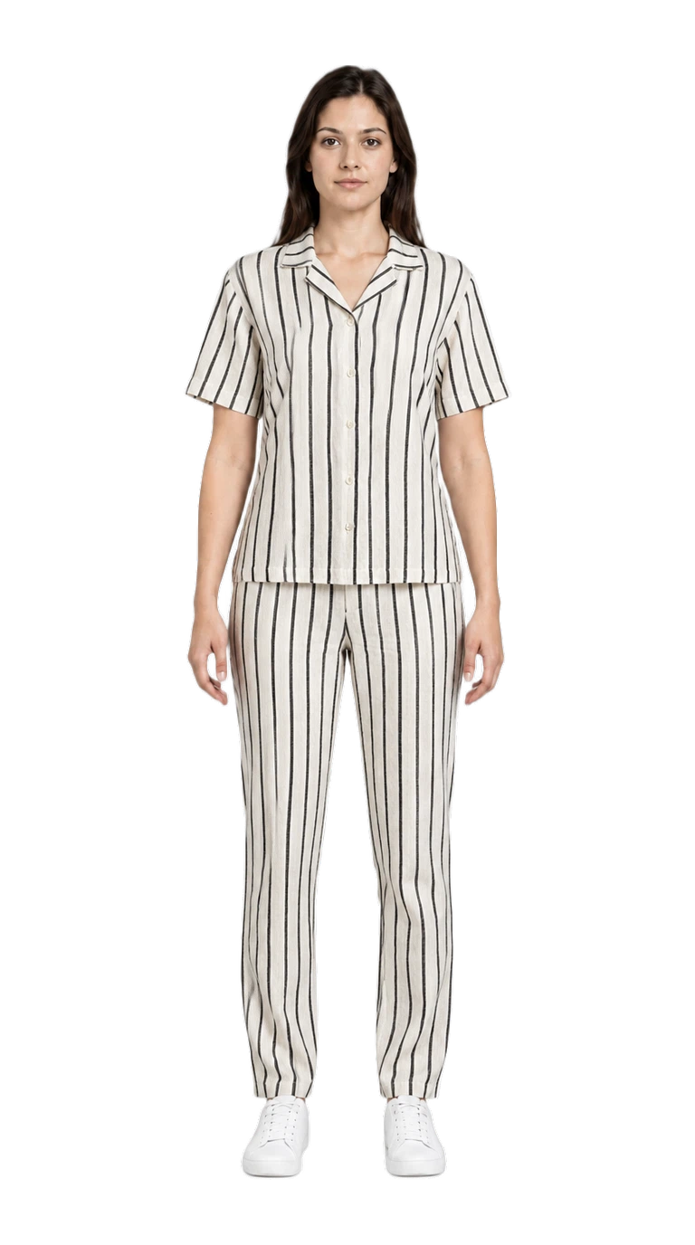 Actual nista output with striped shirt and changed trousers